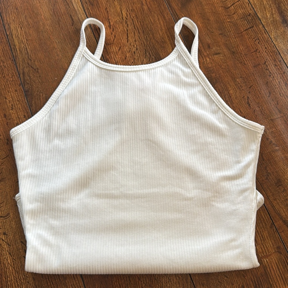 White Ribbed Body Suit - Picture 1 of 5